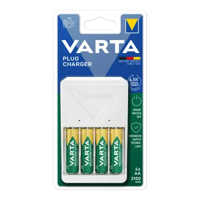 VARTA PLUG ŞARJ ALETİ (2100 MH 4 ADET PİL HEDİYELİ) 57657101451