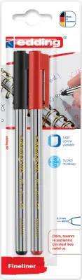 EDDING FINELINER E-89 2 Lİ BLS. SİYAH &amp; KIRMIZI