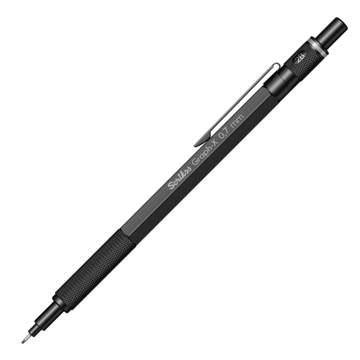 SCRIKSS OFFICE VERSATİL KALEM GRAPH-X METAL ŞEFFAF AMBALAJ 0.7 MAT SİYAH