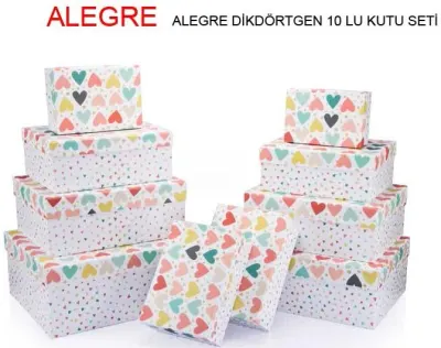 GIPTA KUTU SETİ 10 LU DİKDÖRTGEN ALEGRE BX67710