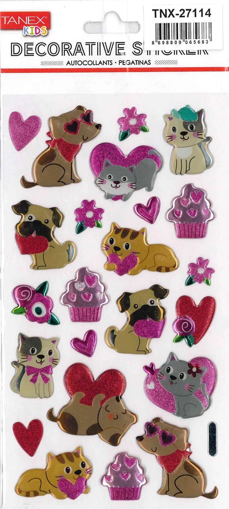 TANEX TNX-27114 PUFFY AŞIK KEDİ VE KÖPEK SERİSİ 5 AD. TNX2711405