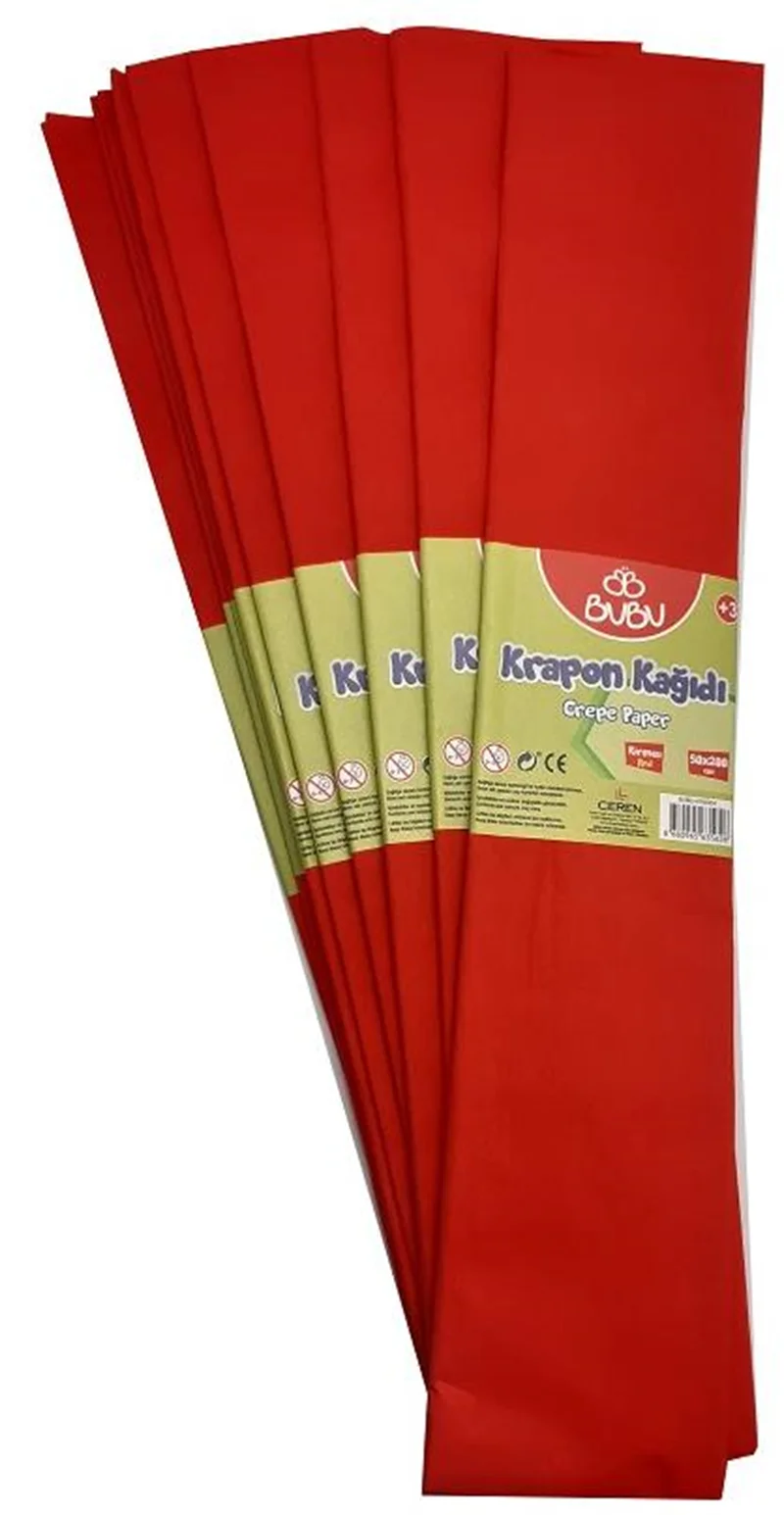 BU-BU KREPON KAĞIDI KIRMIZI 10 LU KR0004