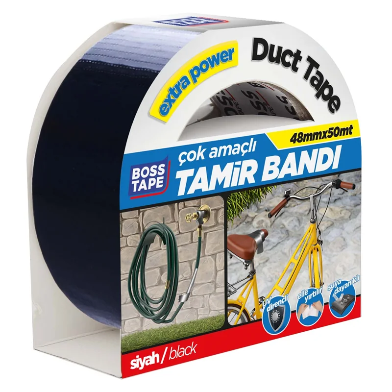 BOSS TAPE EXTRA DUCK TAPE TAMİR BANDI SİYAH 48 MM x 50M BT-02039