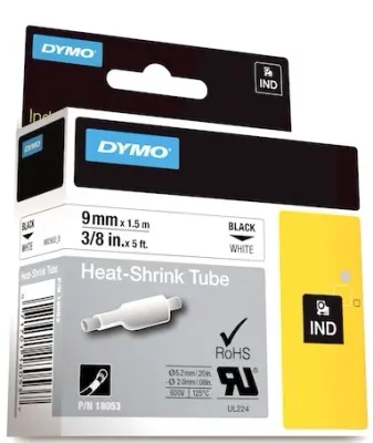 DYMO ŞERİT RHİNOPRO 9MM x 1.5MT BEYAZ/SİYAH 18053
