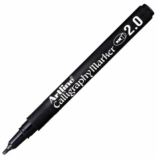 ARTLINE KALİGRAFİ KALEMİ CALLIGRAPHY MARKER PERMANENT 812 2.0 SİYAH A-EK-812 BLACK