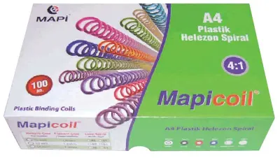 MAPİ SPİRAL PLASTİK HELEZON 4:1 8MM SİYAH 200 ADET 48 LOP 2350801