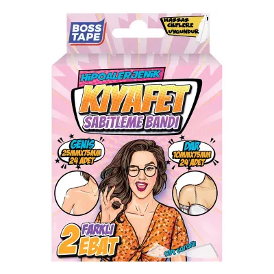 BOSS TAPE KIYAFET SABİTLEME BANDI HİPOALERJENİK 2 FARKLI EBAT 48 ADET BT-07002
