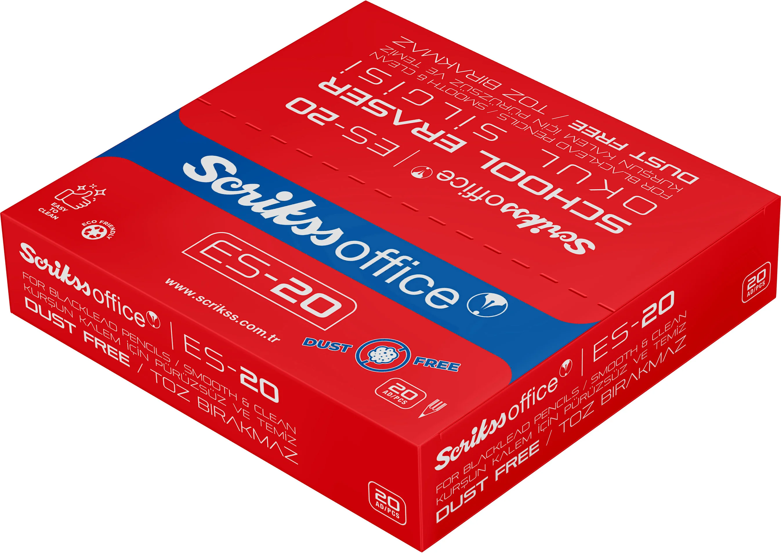 SCRIKSS OFFICE SİLGİ ES-20 OKUL 20 Lİ KUTU
