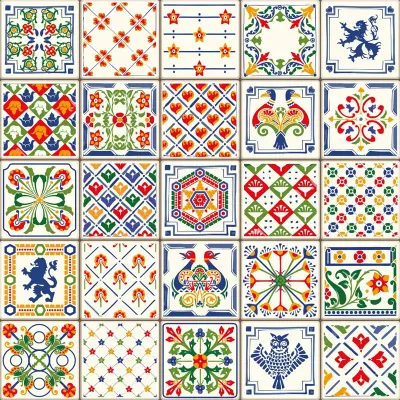 BOSS TAPE KARO PVC YAPIŞKANLI 30x30 CM 4 LÜ PAKET FLORAL PORTUGAL BT-12014