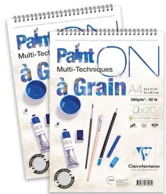 CLAIREFONTAINE RESİM ve ÇİZİM BLOĞU PAINT-ON A GRAIN SPİRALLİ A3 200 GR 20 YP PD966250