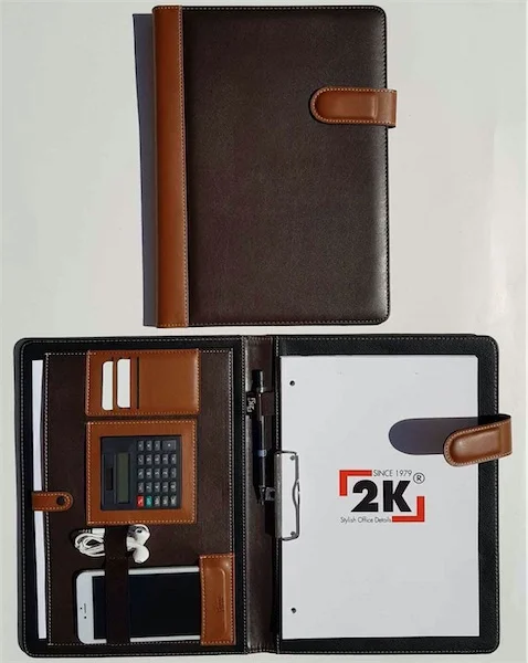2K SEKRETERLİK A4 SUNİ DERİ YATAY KAHVE 8001