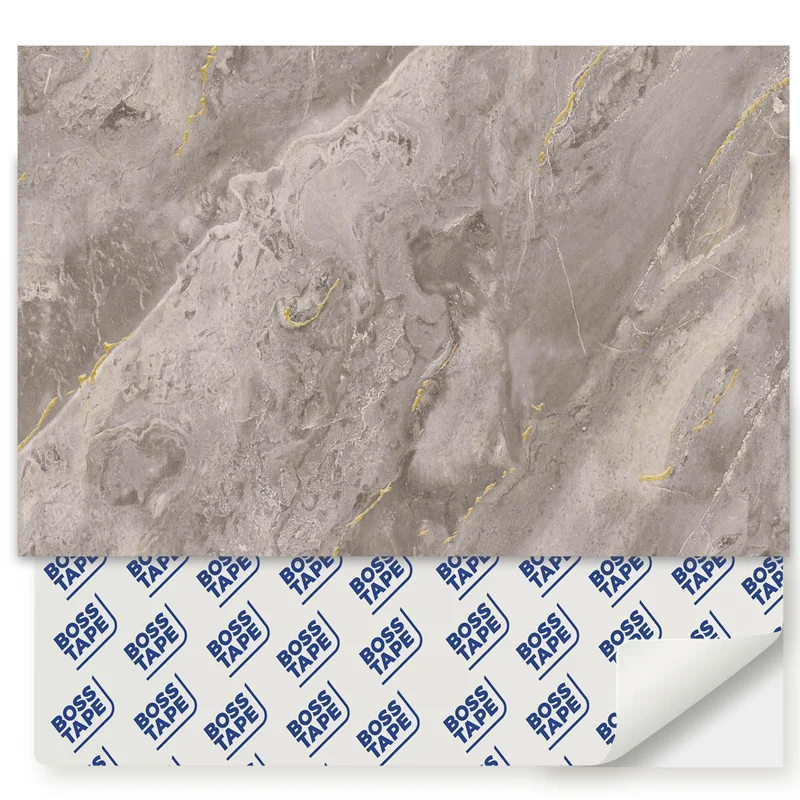 BOSS TAPE KARO PVC YAPIŞKANLI 44x64 CM 4 LÜ PAKET KAHVE MERMER BT-12008