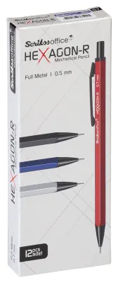 SCRIKSS OFFICE VERSATİL KALEM HEXAGON-R 0.5 MAT GÜMÜŞ 12 Lİ KUTU