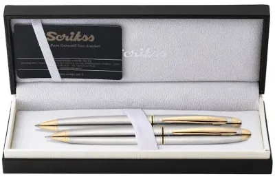 SCRIKSS TÜKENMEZ KALEM + VERSATİL KALEM SET 88 GOLD KROM