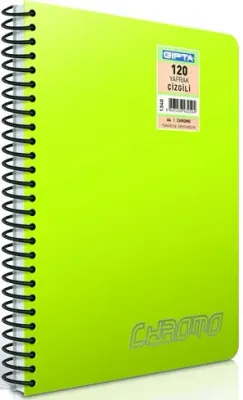 GIPTA DEFTER CHROMO A6 SPİRALLİ PP KAPAK 80 YP. ÇİZGİLİ 1351