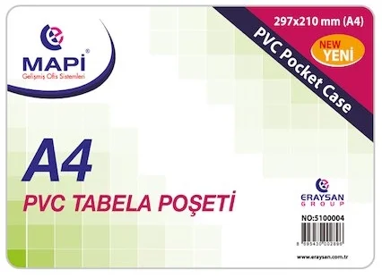 MAPİ TABELA POŞETİ A4 PVC 20Lİ 510 00 04