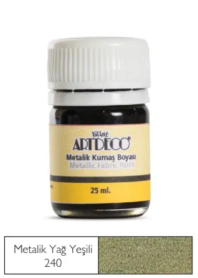 ARTDECO KUMAŞ BOYASI METALİK 25 ML YAĞ YEŞİLİ Y-011A-240