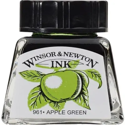 W&amp;N ÇİZİM MÜREKKEBİ DRAWING INK 14 ML APPLE GREEN 011 WN-1005011