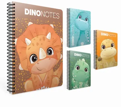 GIPTA DEFTER DINO NOTES A4 SPİRALLİ KARTON KAPAK 80 YP. KARELİ 7183