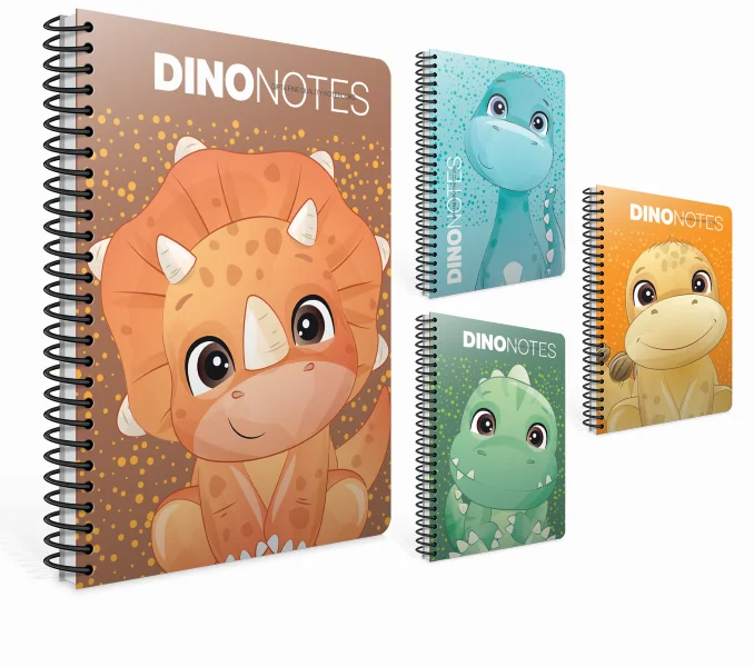 GIPTA DEFTER DINO NOTES A4 SPİRALLİ KARTON KAPAK 80 YP. KARELİ 7183