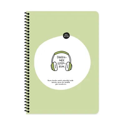 KESKİN DEFTER HİSLİ ŞEYLER STİCKERLİ DİNLENMEK İSTİYORUM A4 SPİRALLİ 80 YP. KARELİ 500519