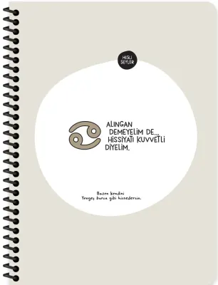 KESKİN DEFTER HİSLİ ŞEYLER BURÇLAR SERİSİ 16.5x22.5 SPİRALLİ KARTON KAPAK STICKERLİ 80 YP. KARELİ 50