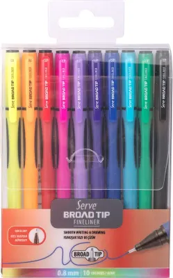 SERVE FINELINER BROAD TIP 0.8 SET 10 LU KARMA PET SV-BROADTF08P10KR