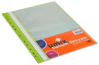 UMIX SUNUM DOSYASI KLASÖRE TAKILABİLEN 10 LU YEŞİL U1182-YE
