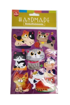 BU-BU HANDMADE STICKERS KEDİLER 12,5X23,5 BUBU-HMSB-301