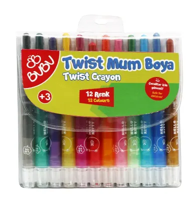 PASİF BU-BU 12 RENK TWIST CRAYON KISA BUBU-CR0002