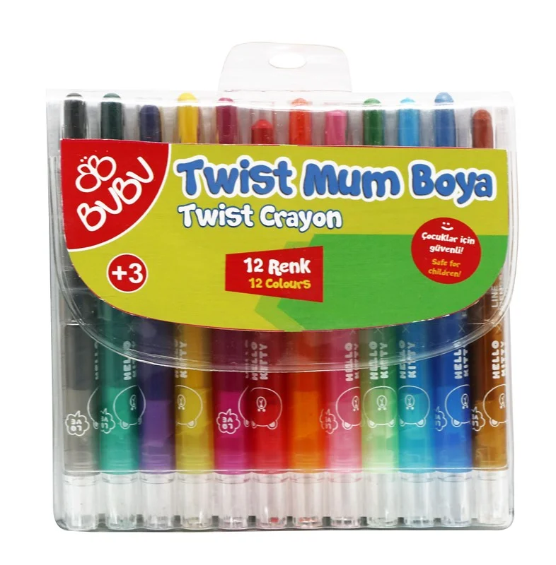 PASİF BU-BU 12 RENK TWIST CRAYON KISA BUBU-CR0002
