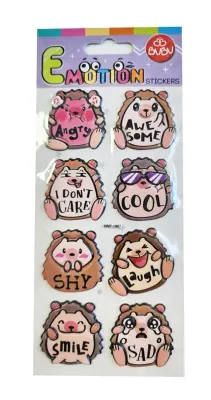BU-BU EMOTIONS PUFFY STICKERS EYELAYSH &amp; MESSAGE 9X21 BUBU-SWP-1907
