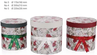 GIPTA KUTU SETİ 3 LÜ SİLİNDİR CHRISTMAS FLORAL BX64590