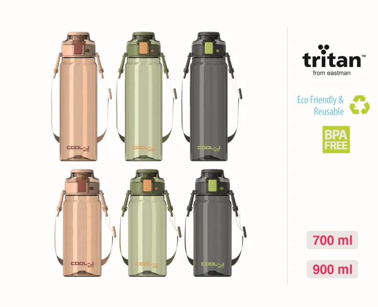 GIPTA MATARA 900 ML TRITAN ASKILI KİLİTLİ SİYAH K756100