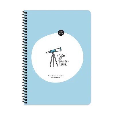 KESKİN DEFTER HİSLİ ŞEYLER STİCKERLİ GÖZÜM YÜKSEKLERDE A4 SPİRALLİ 80 YP. KARELİ 500518