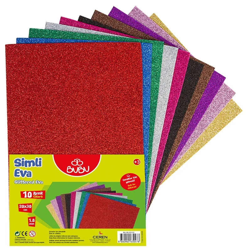 PASİF BU-BU EVA SİMLİ 20X30 2 MM. 10 RENK BUBU00102