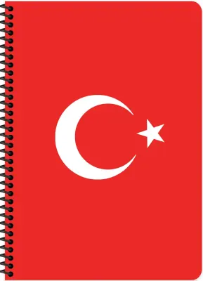 KESKİN DEFTER ATATÜRK VE BAYRAK A4 KARTON KAPAK SPİRALLİ 80 YP. ÇİZGİLİ 386311-99
