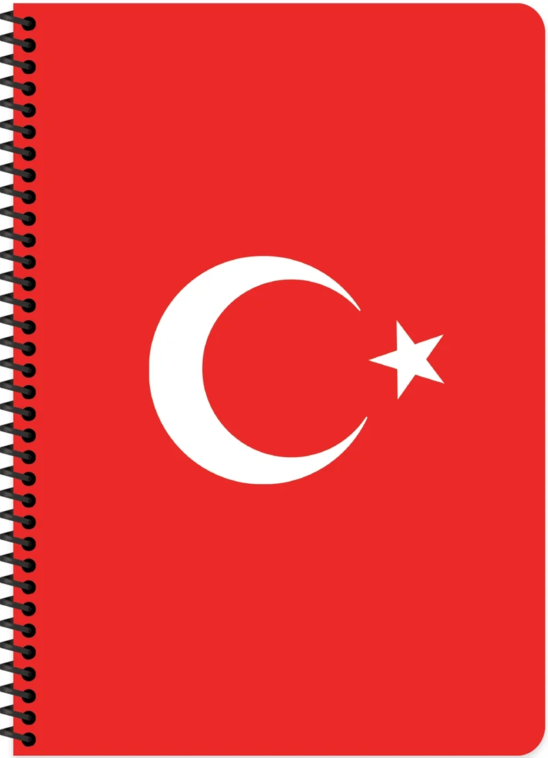KESKİN DEFTER ATATÜRK VE BAYRAK A4 KARTON KAPAK SPİRALLİ 80 YP. ÇİZGİLİ 386311-99
