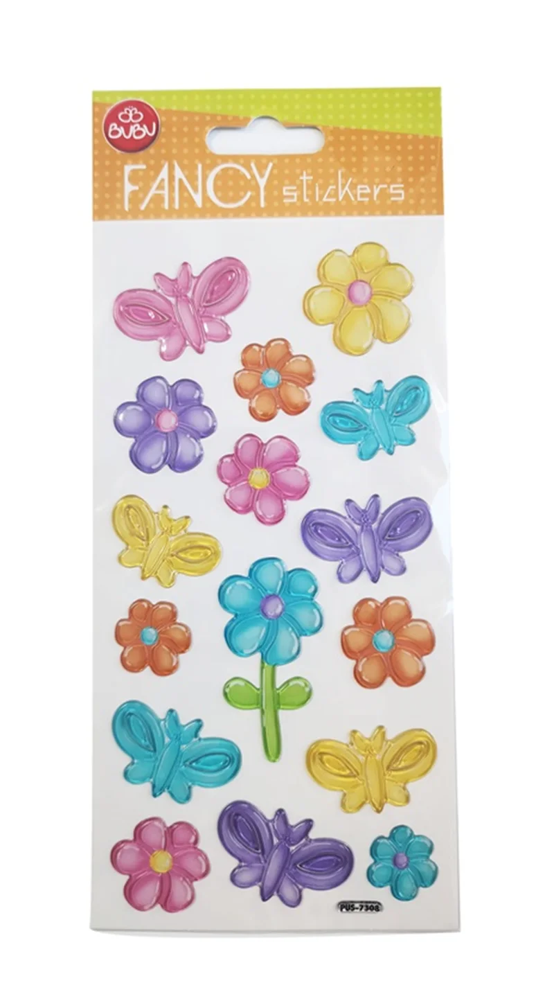 BU-BU DAMLA STICKERS FUNCY ÇİÇEK&amp;KELEBEK 9X20 BUBU-PUS-7308