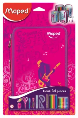 MAPED KALEM KUTUSU - DOLU OKUL MALZEMLERİ ÇİFT GÖZLÜ-GIRLY 967431