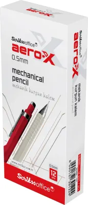 SCRIKSS OFFICE VERSATİL KALEM AERO-X 0.5 KIRMIZI 12 Lİ KUTU