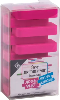 SERVE STEPS SİLGİ FOSFORLU PEMBE TEKLİ PET SV-STEPSSGP1FP