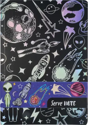 SERVE NOTE DEFTER 17 X 24 CIZGILI UZAY SERİSİ SİYAH SV-NTUZYSYH