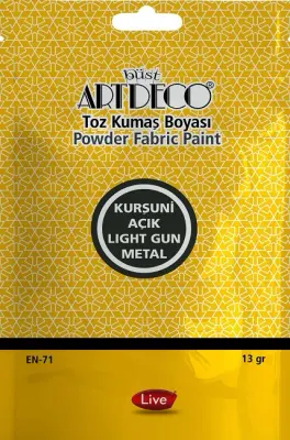 ARTDECO KUMAŞ BOYASI TOZ 13 GR TOZ KURŞUNİ AÇIK Y-010T-1126
