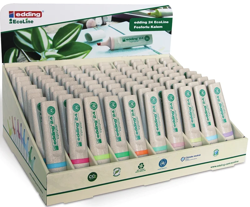 EDDING FOSFORLU KALEM ÇEVRE DOSTU ECOLINE E-24 100 LÜ STAND