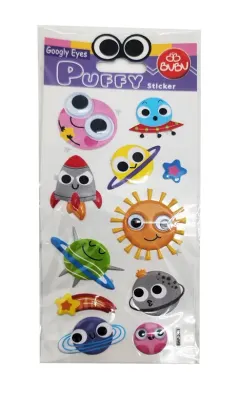 BU-BU GOOGLY EYES PUFFY STICKER GÖK CİSİMLERİ 9X21 BUBU-SWP-2604
