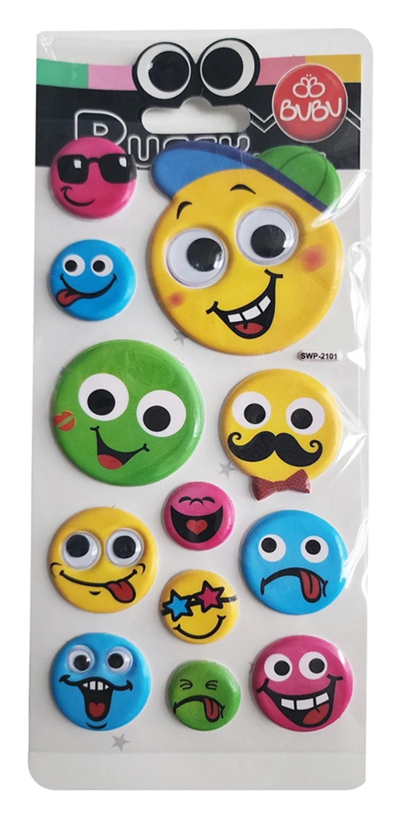 BU-BU PUFFY STICKERS OYNAR GÖZLÜ GÜLEN YÜZLER 9X21 BUBU-SWP-2101