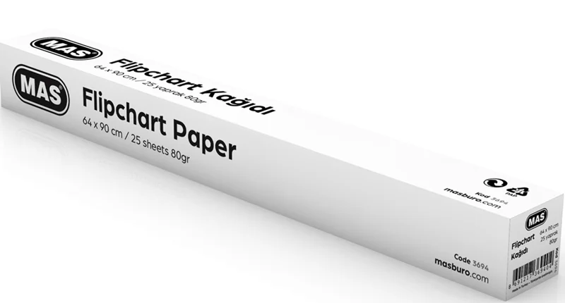 MAS FLIPCHART KAĞIDI KUTULU 64x90 DÜZ 25YP 3694