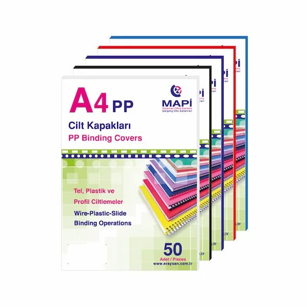 MAPİ CİLT KAPAĞI PP A4 700 MİC. BEYAZ 50Lİ 2042100