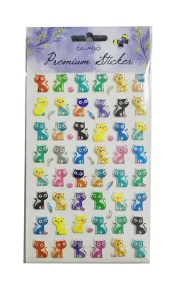 BU-BU PUF BALIKLI KEDİ STICKER BUBU-CAS-01-038